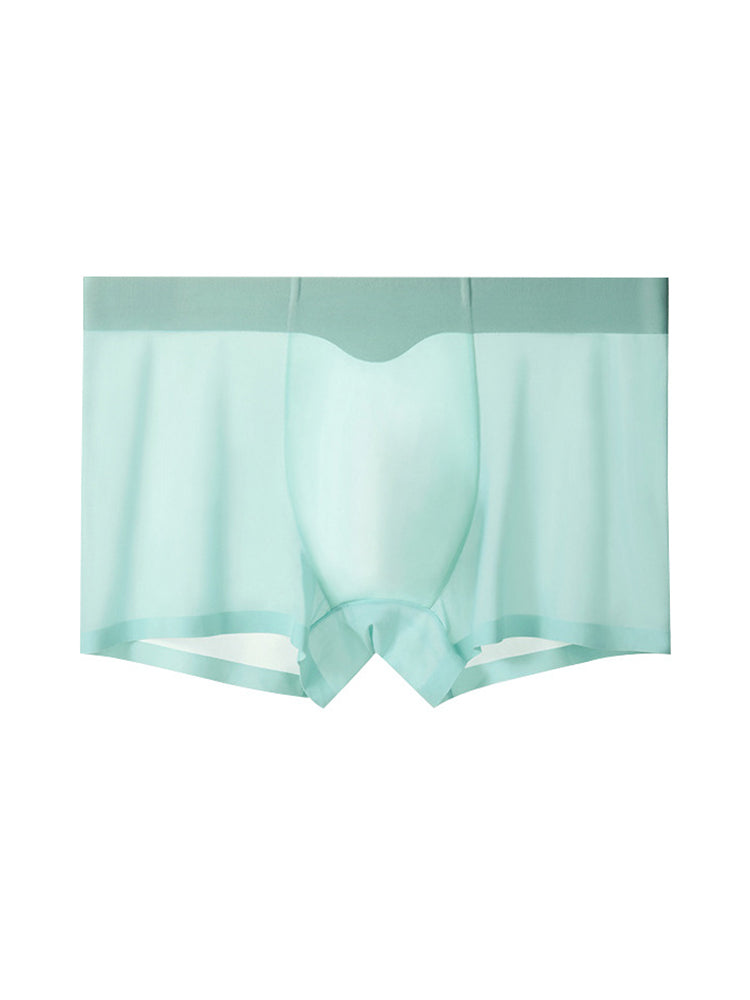 3-pack Men's Ice Silk Sexy 3D Stamped Pouch Boxer Briefs