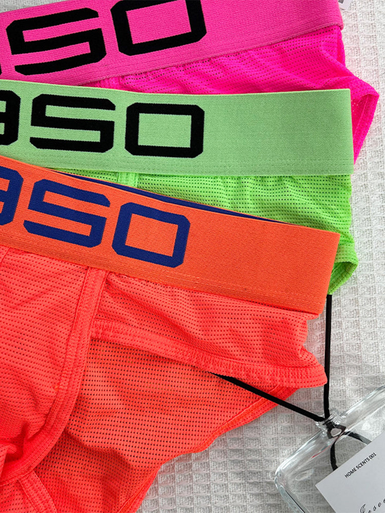 2 Pack Men's Comfortable Breathable Sports Solid Color Briefs