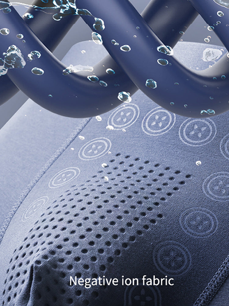 4 Pack Men's Mid-Rise Cotton Antibacterial Breathable Trunks