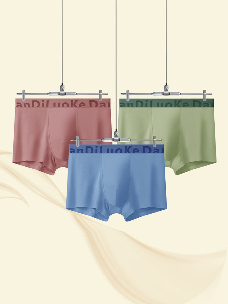 3 Pack Men's Antibacterial Seamless Boxer Briefs