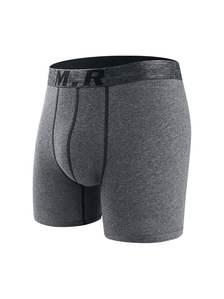 4 Pack Men's Comfortable Cotton Anti-Chafing High Elasticity Sports Boxer Briefs