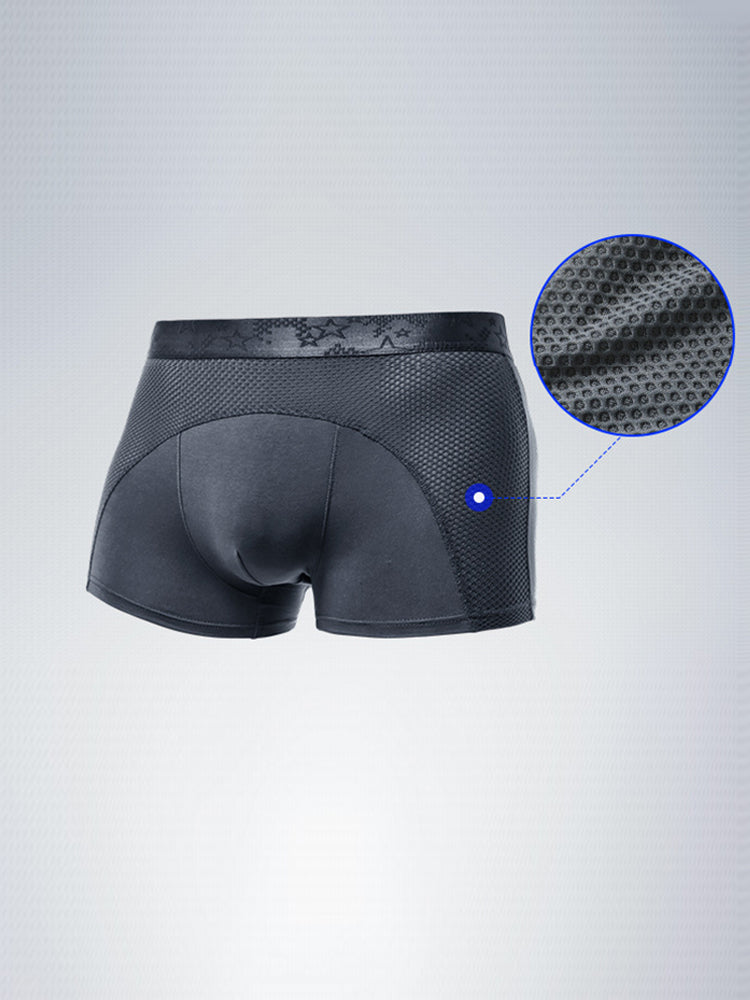 3 Pack Men's Ice Silk Sports Breathable Boxer Briefs