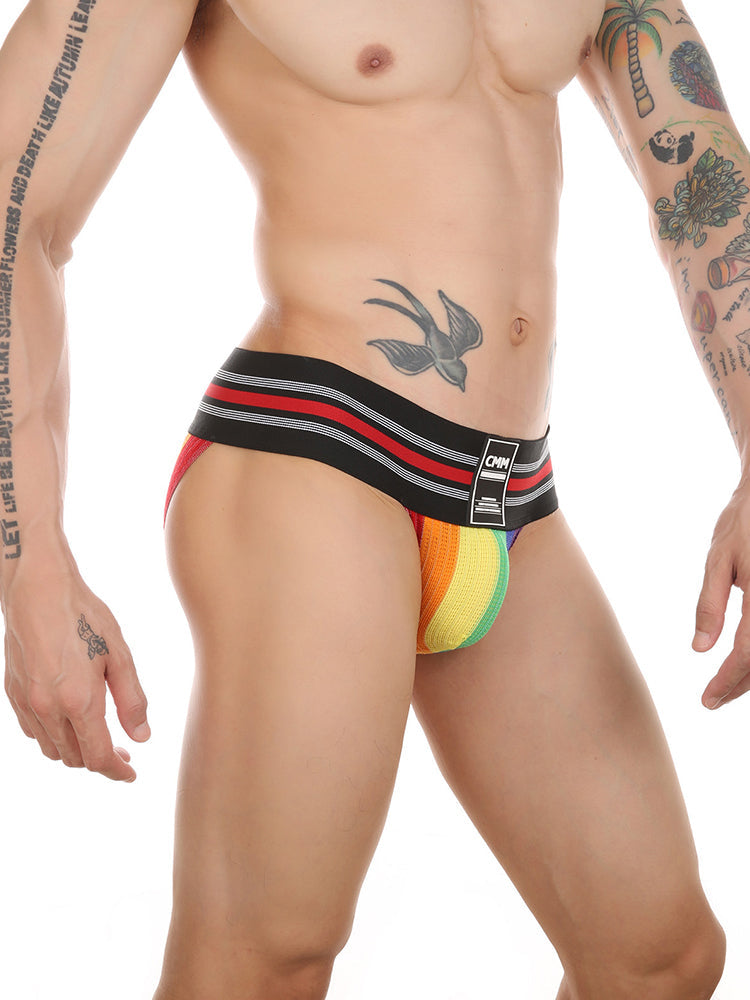 2 Pack Men's High-Stretch Rainbow Sports Comfort Bikini