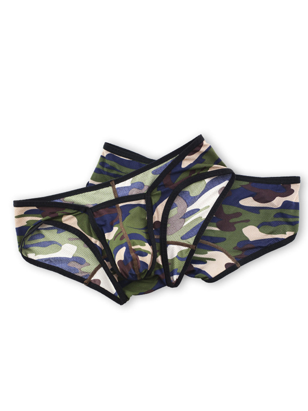 Men's Sexy Camo Print Mesh Bikini