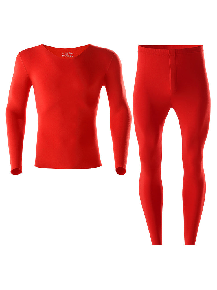 Men's Soft Seamless Thermal Sets With Fly