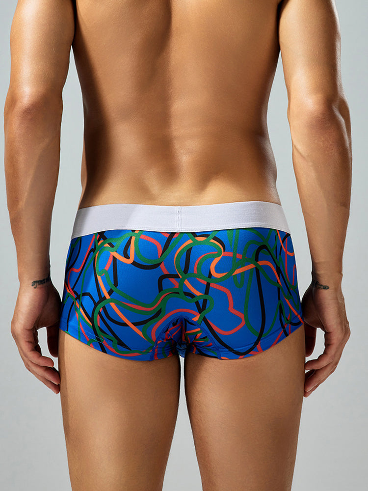 2 Pack Men's Comfortable Breathable Messy Lines Polyester Boxer Briefs