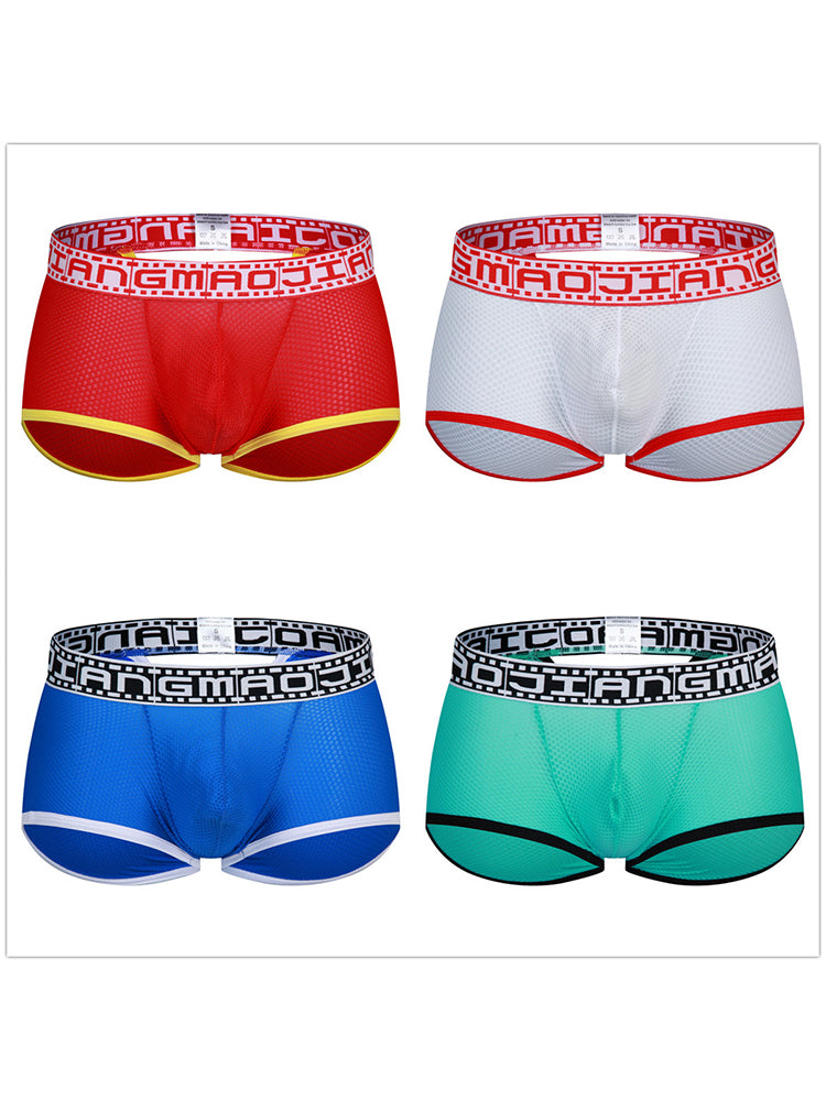 2 Pack Men's Breathable Large Pouch Mesh Fitness Trunks