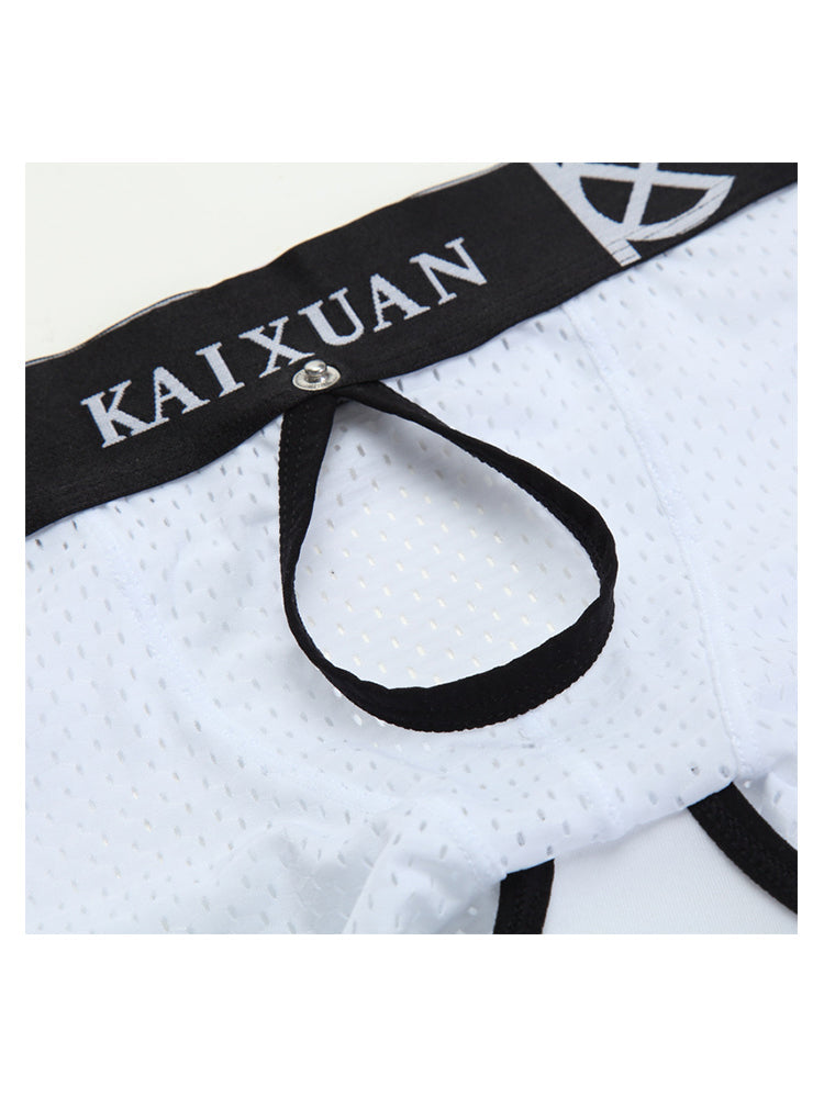 2-pack Men's Sexy Detachable Curled Cup Snap Hip Boxer Briefs