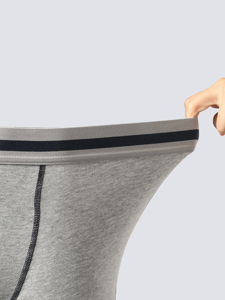 Men's Soft Cotton Boxer Briefs With Open Fly