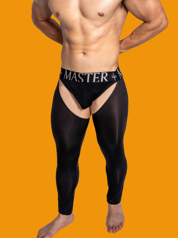 Men's Low-Waist Sexy Hollow Silk-Smooth Semi-Transparent Thermal Pants