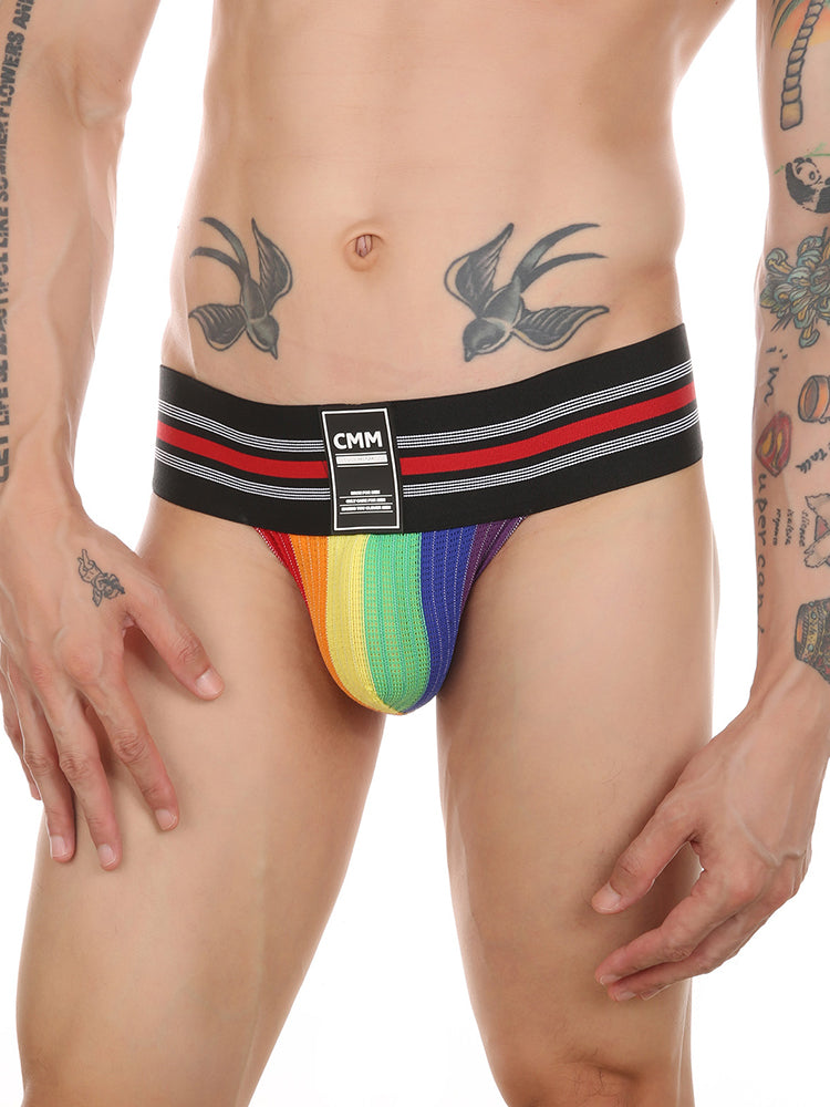 2 Pack Men's High-Stretch Rainbow Sports Comfort Bikini