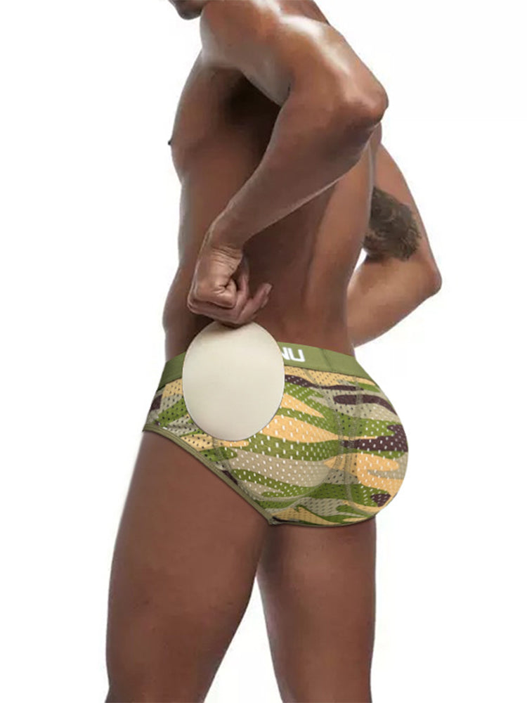 Men's Camouflage Removable Hip Pad Boxer Briefs
