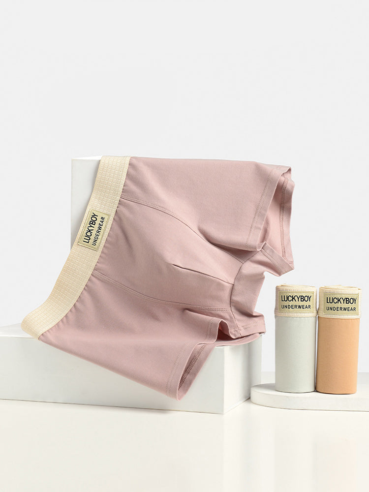 3 Pack Men's Cotton Mid-Rise Breathable Sports Tights Men's Boxer Briefs