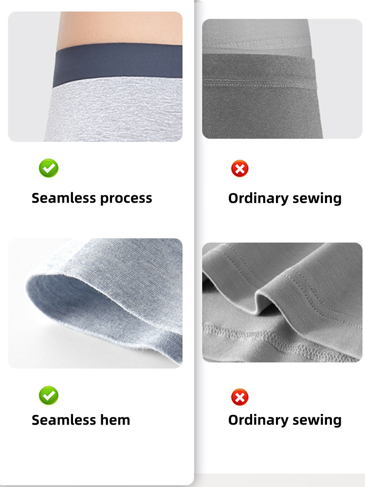 Seamless 2-in-1 Colored Cotton Men's Thermal Bottoms