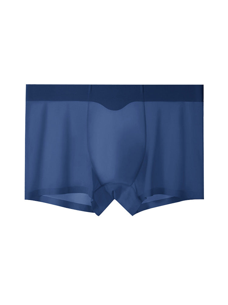 3-pack Men's Ice Silk Sexy 3D Stamped Pouch Boxer Briefs