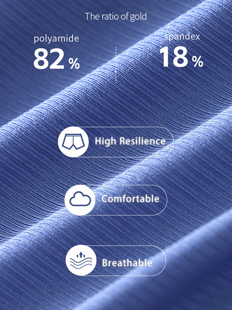 3 Pack Men's Low-Rise Ice Silk High-Stretch U-Convex Large Pouch Briefs