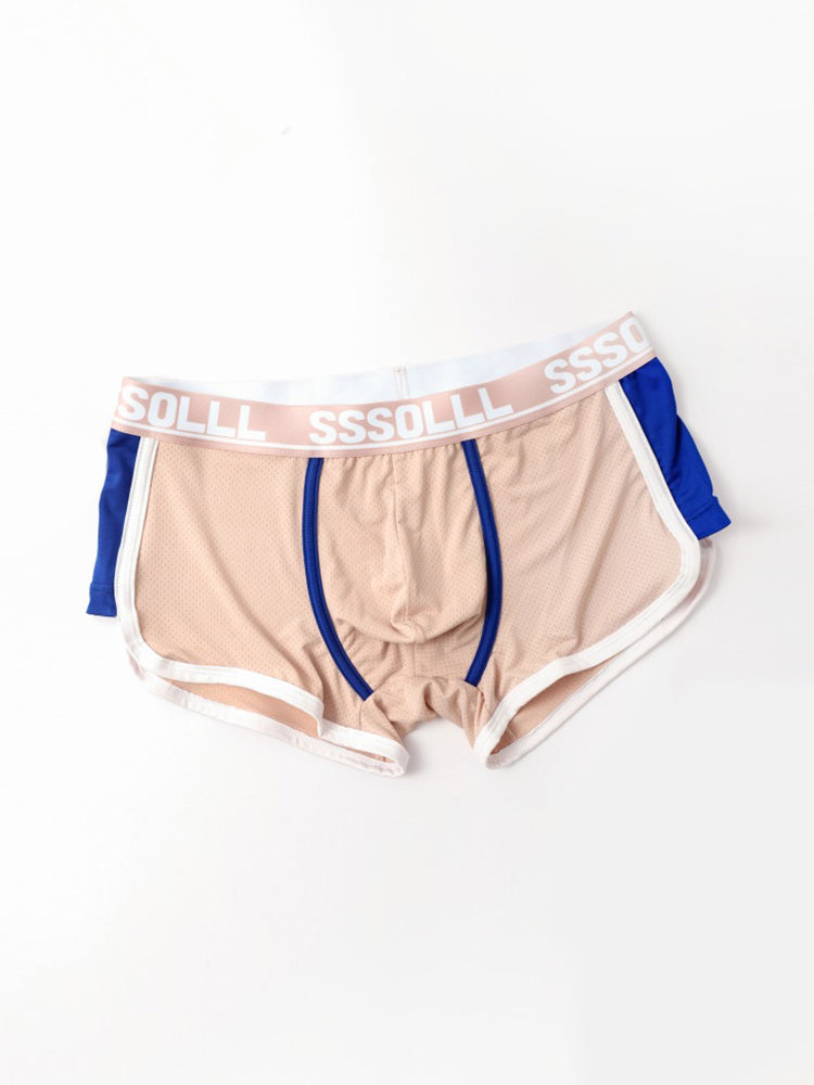 3 Pack Men's Mid-Rise Ice Silk Mesh Trunks