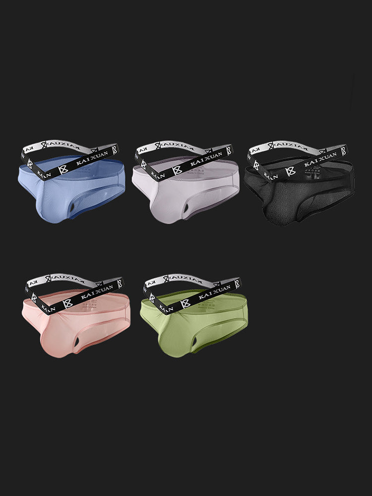 3 Pack Men's Sexy Ice Silk Mesh Breathable Erotic Briefs