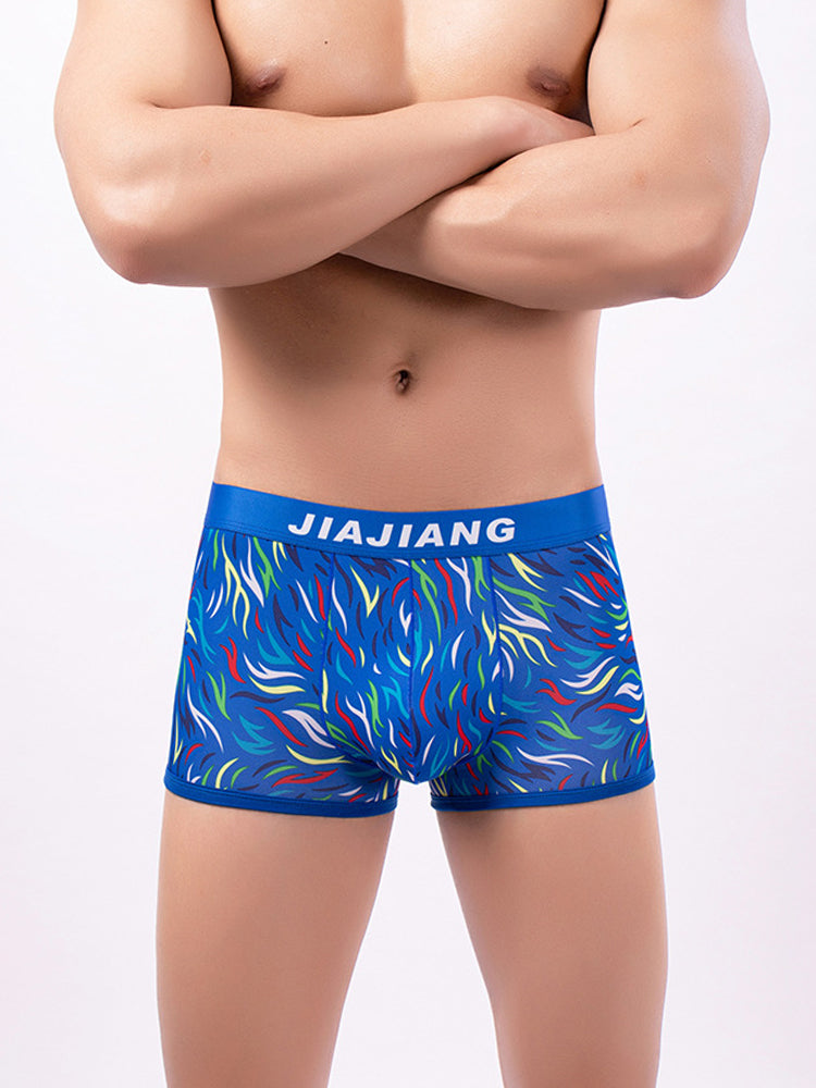 2 Pack Men's Colorful Printed Polyester Comfortable Breathable Trunks