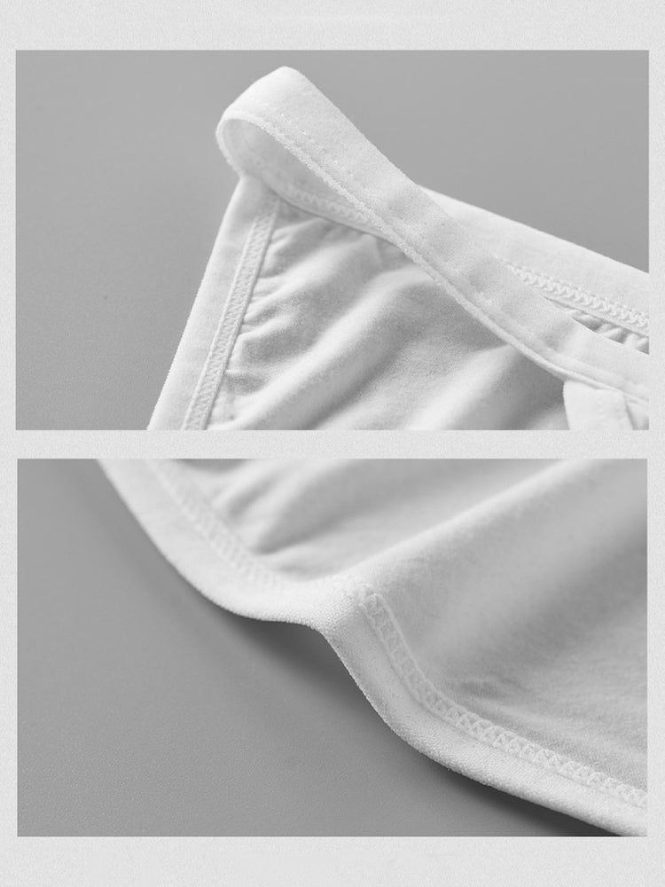 2 Pack Men's U-Pouch Low-Rise Metal-Clasp Thin Briefs