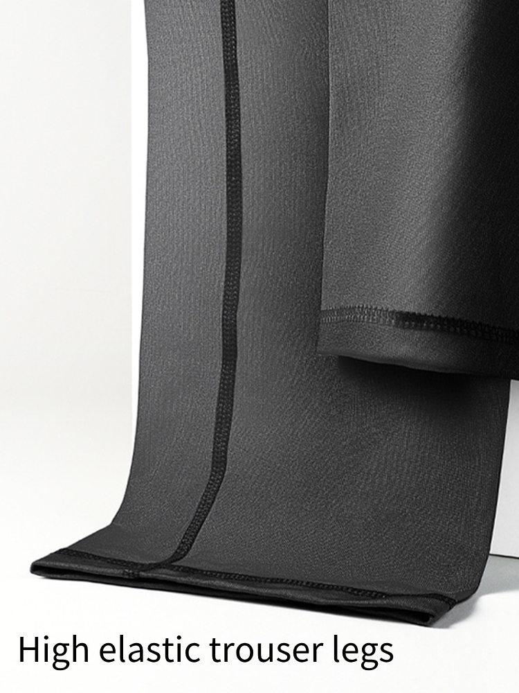 2-pack Men's Large Size High Elastic U-shaped Convex Pocket Warm Cropped Trousers