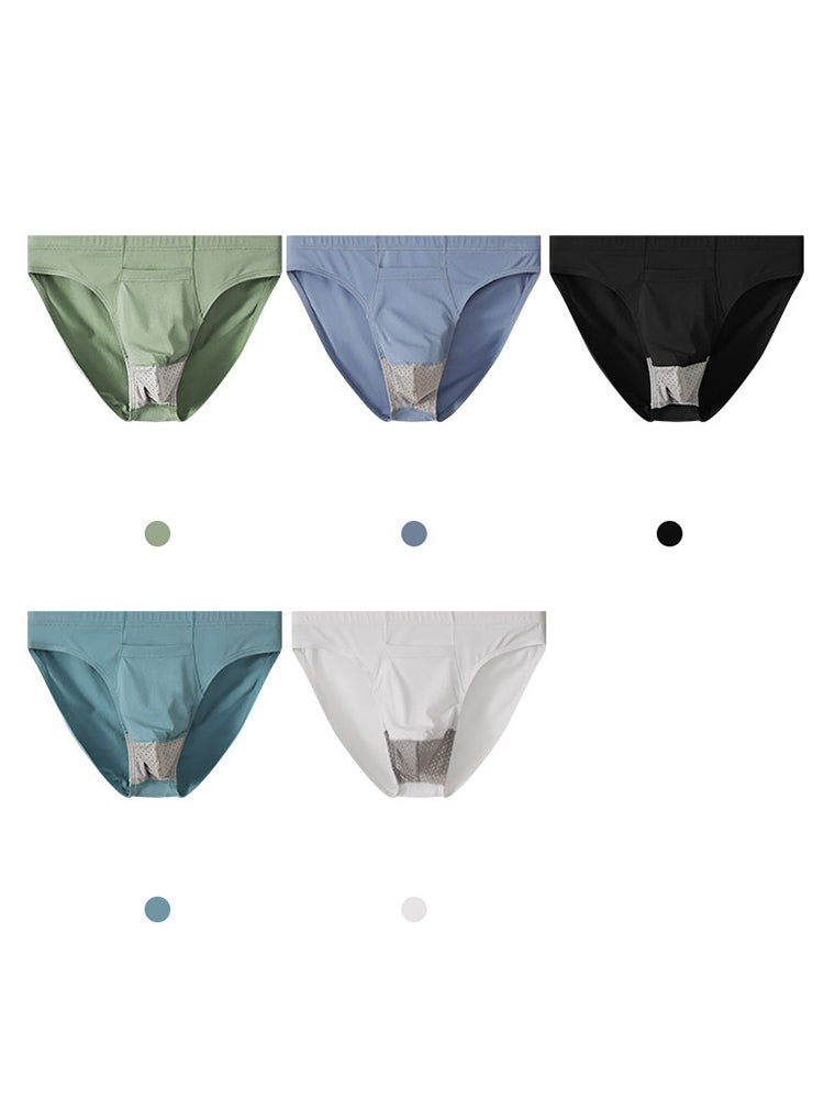 3 Pack Men's Sexy Mesh Breathable Gun Egg Separation Cotton Briefs