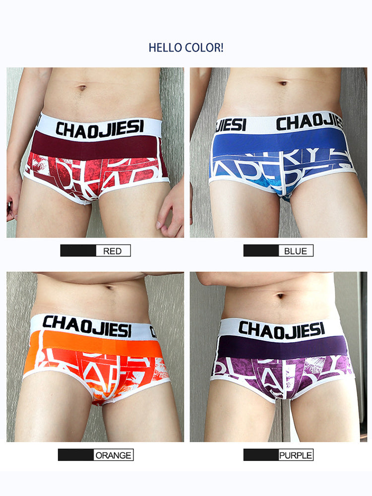 3 Pack Men's Cotton Trendy Youthful Sexy Low-Rise Trunks