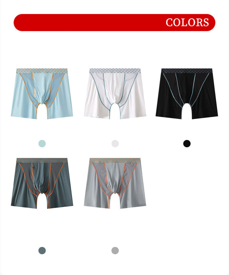 2 Pack Men's Nylon Breathable Sports Anti-Chafing Casual Business Boxer Briefs