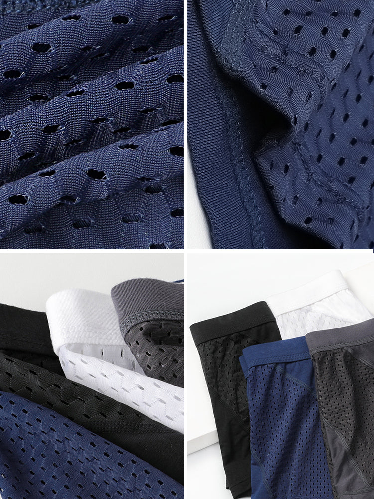 4 Pack Men's Ice Silk Cooling Mesh Trunks