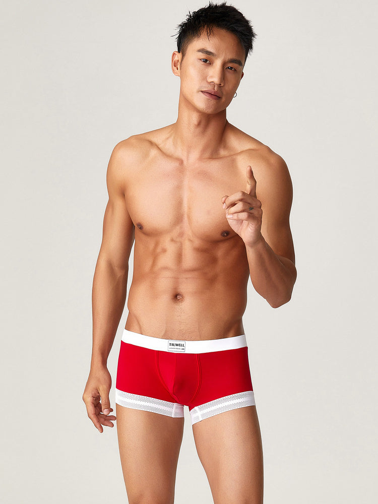 2 Pack Men's Ice Silk Lace Cuff Trunks