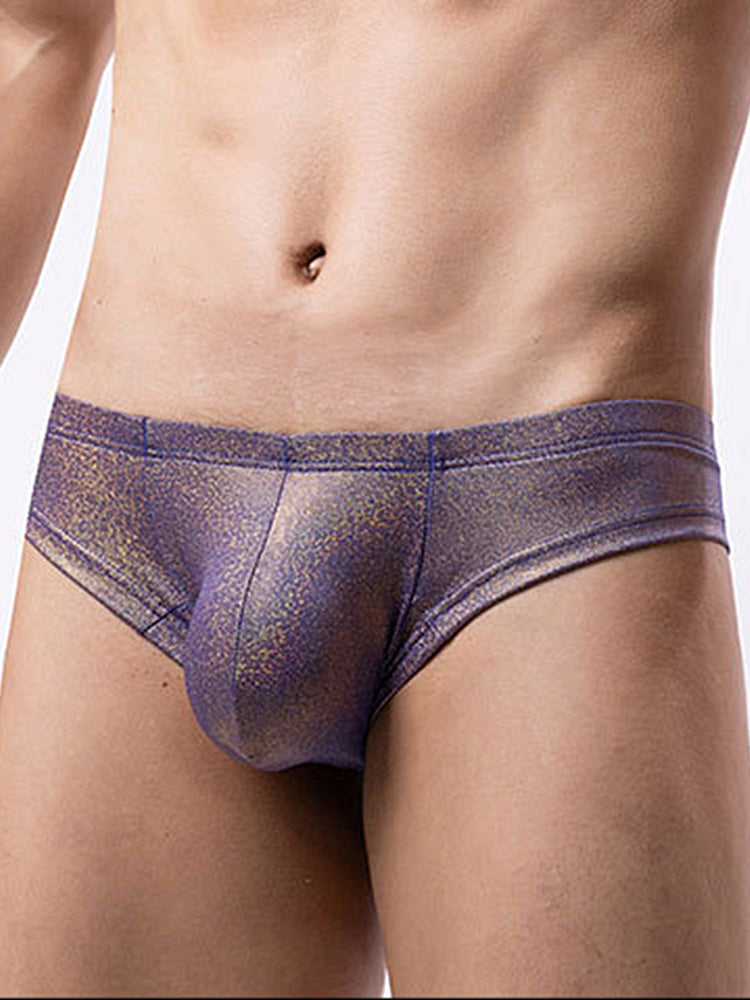 3 Pack Men's Solid Color Sparkle Briefs