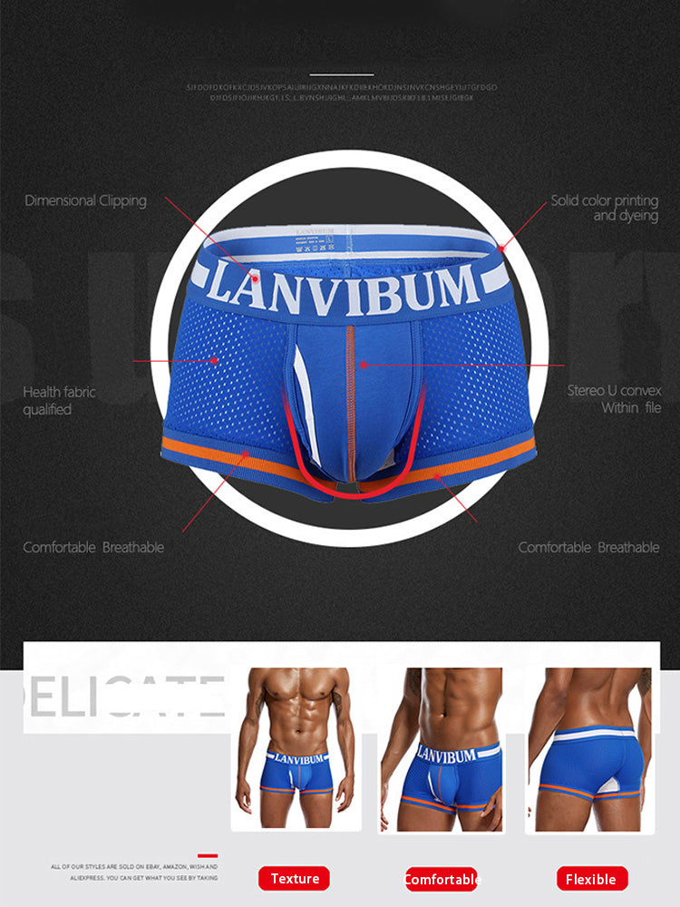 4 Pack Men's Mesh Breathable Quick-Dry Sexy Nylon Trunks