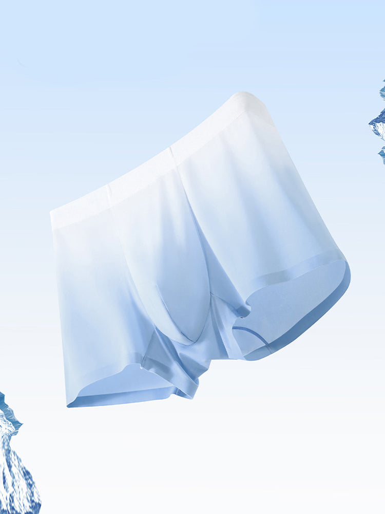 3 Pack Men's Ice Silk Gradient Quick-Dry Ultra-Thin Breathable Antibacterial Trunks