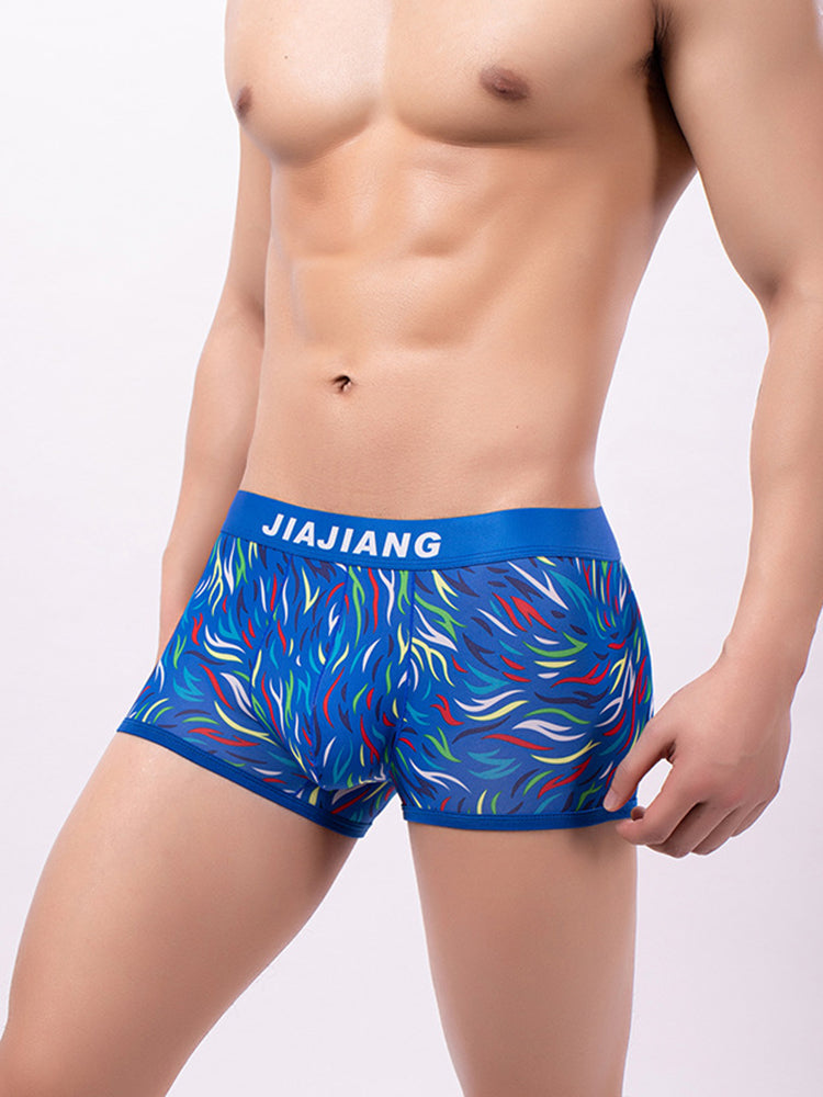 2 Pack Men's Colorful Printed Polyester Comfortable Breathable Trunks