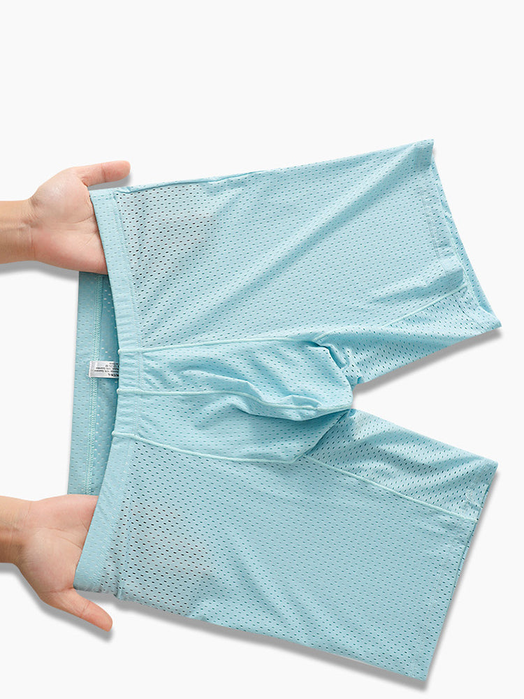 2 Pack Men's Mesh Transparent Sports Fitness Loose Boxer Briefs