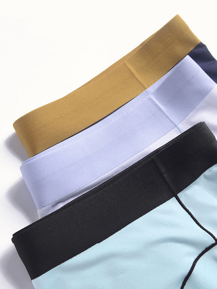 2 Pack Men's Sports Anti-Chafing Ice Silk Quick-Dry Boxers Briefs & Midway Briefs