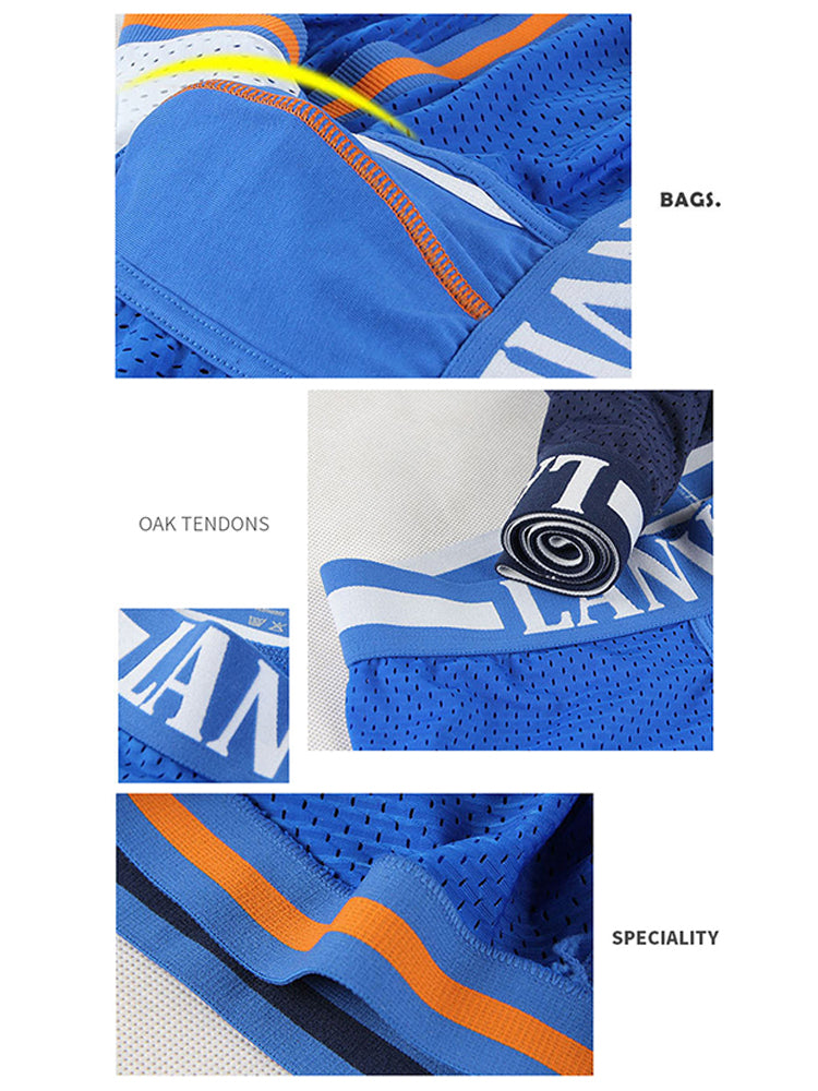 4 Pack Men's Mesh Breathable Quick-Dry Sexy Nylon Trunks