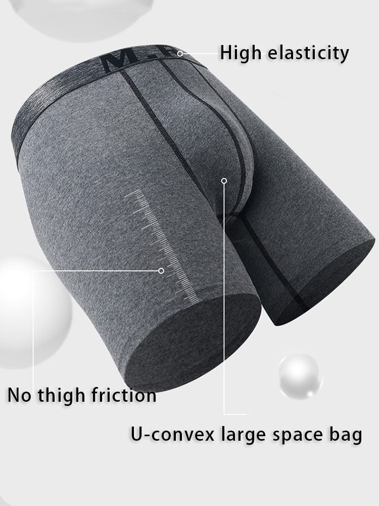 4 Pack Men's Comfortable Cotton Anti-Chafing High Elasticity Sports Boxer Briefs