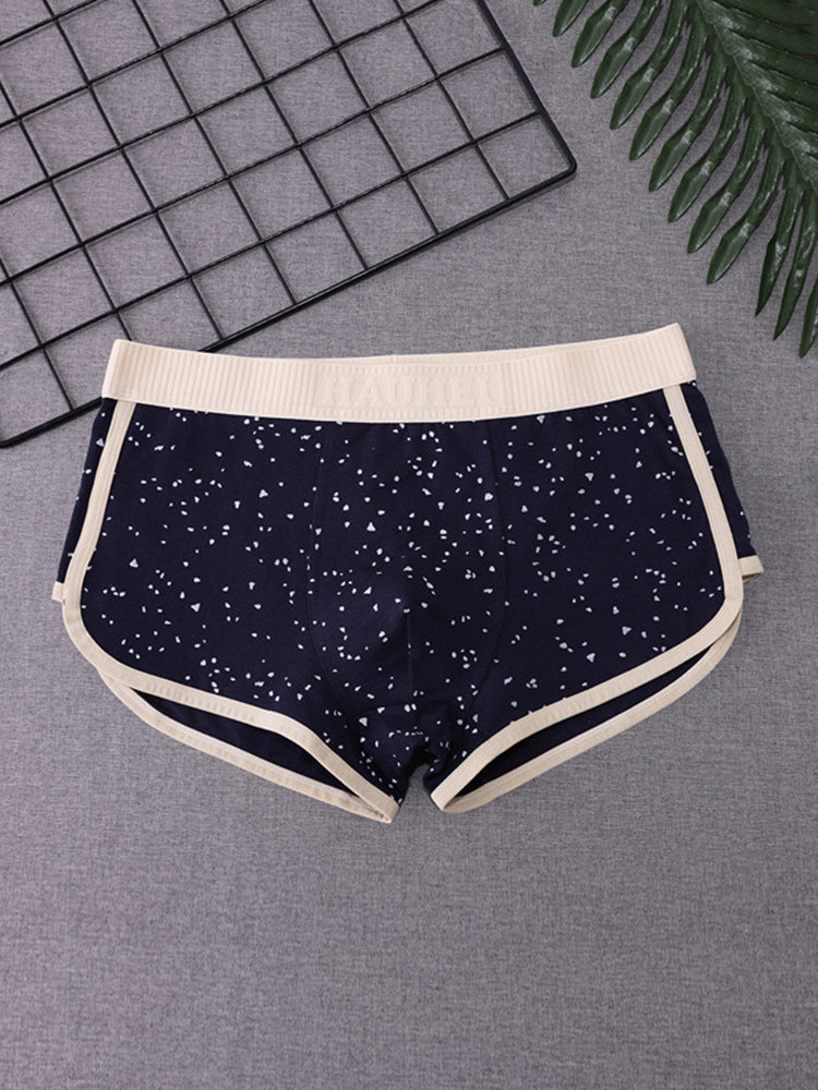 4-pack Men's Starry Sky Pure Cotton Personality Trendy Youth Boxer Briefs