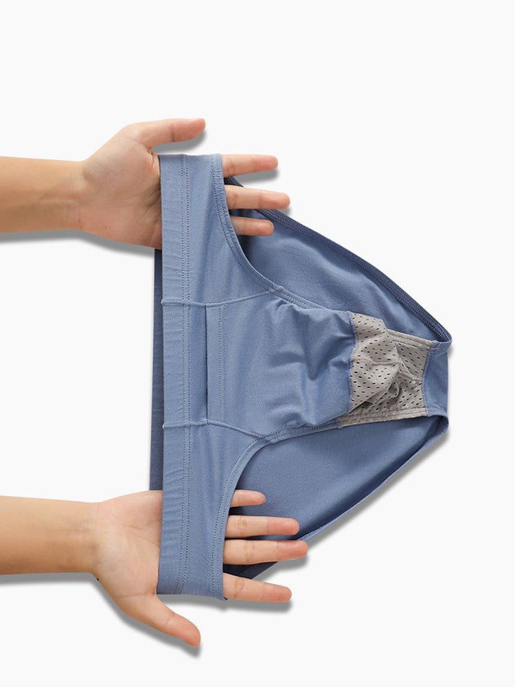 3 Pack Men's Sexy Mesh Breathable Gun Egg Separation Cotton Briefs