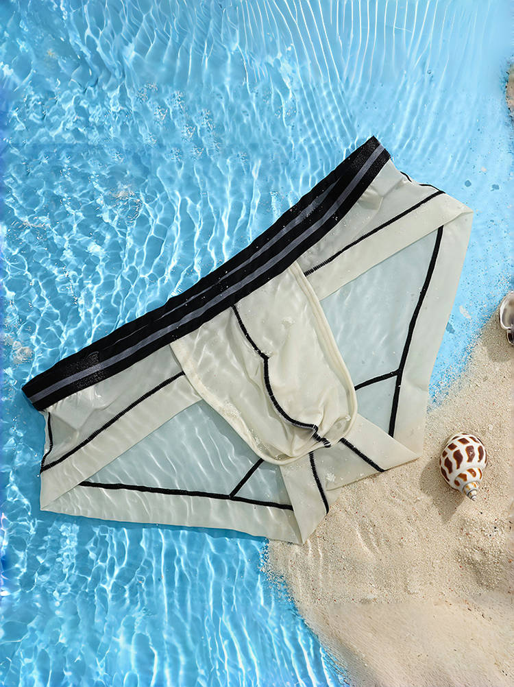 3 Pack Men's Semi-Transparent Comfortable Soft Skin-Friendly Minimalist Briefs