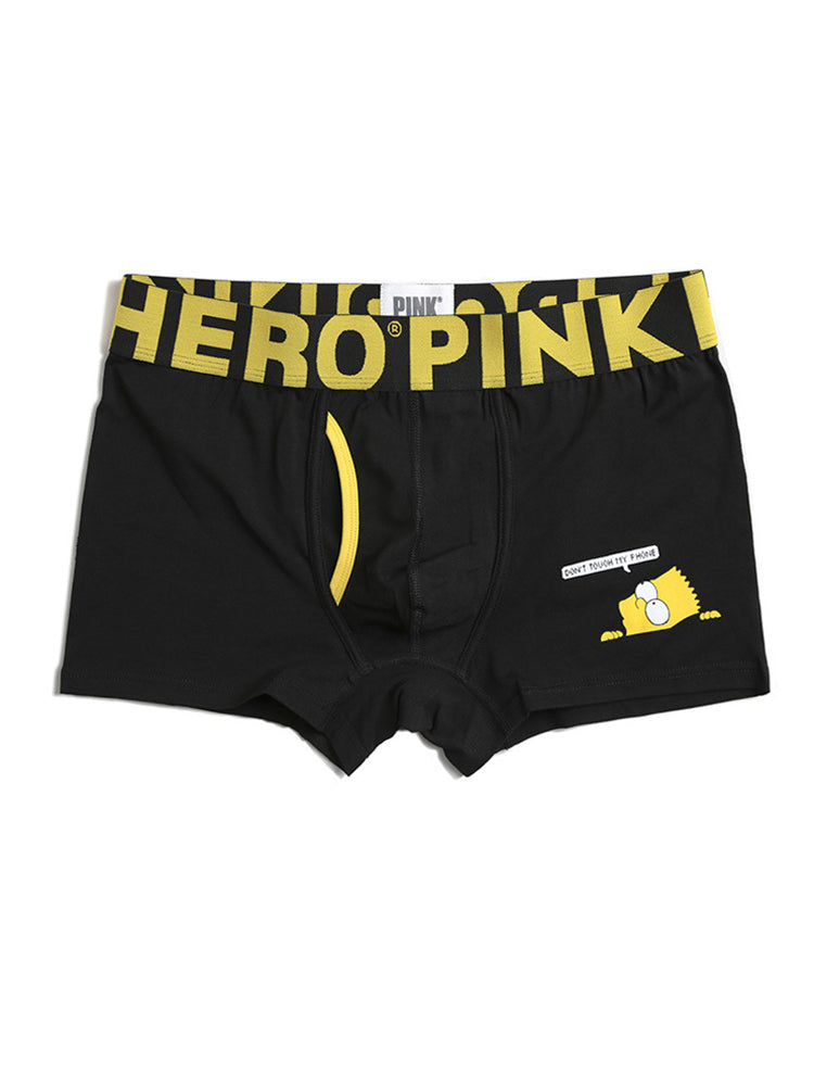 Cartoon Print Soft Cotton Trunks with Fly