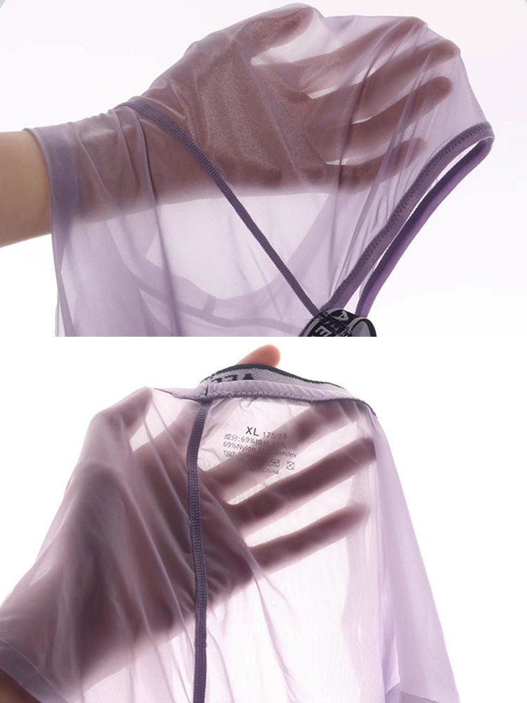 Men's Transparent Ice Silk Waistband Separate Briefs