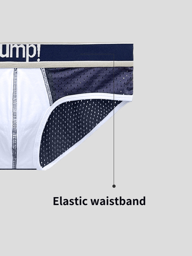 2 Pack Men's Breathable Mesh Comfortable U-convex Large Pouch Sports Briefs