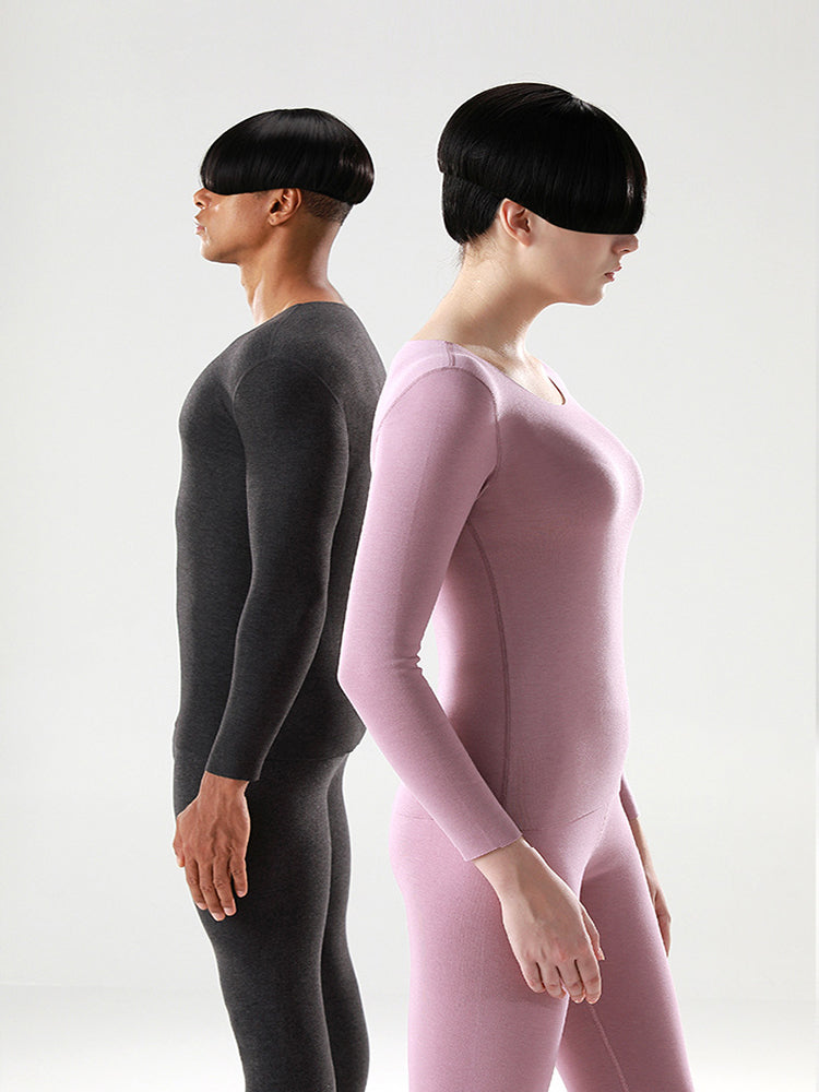 Men's Soft Seamless Thermal Sets With Fly