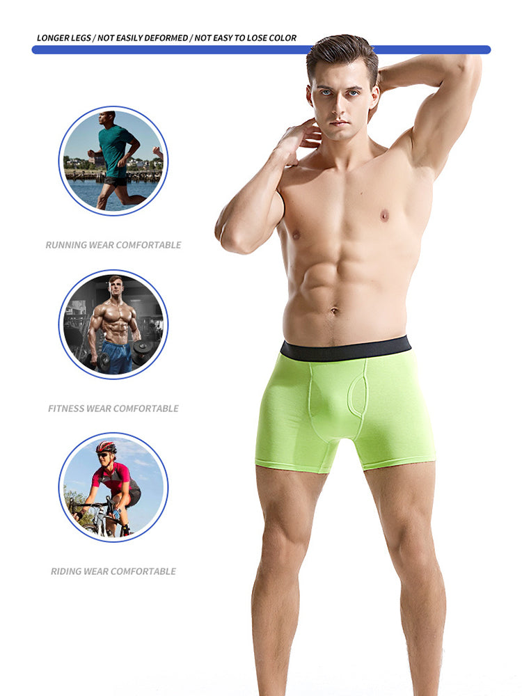 Men's Cotton Long-Length Anti-Chafing Boxers Briefs & Midway Briefs