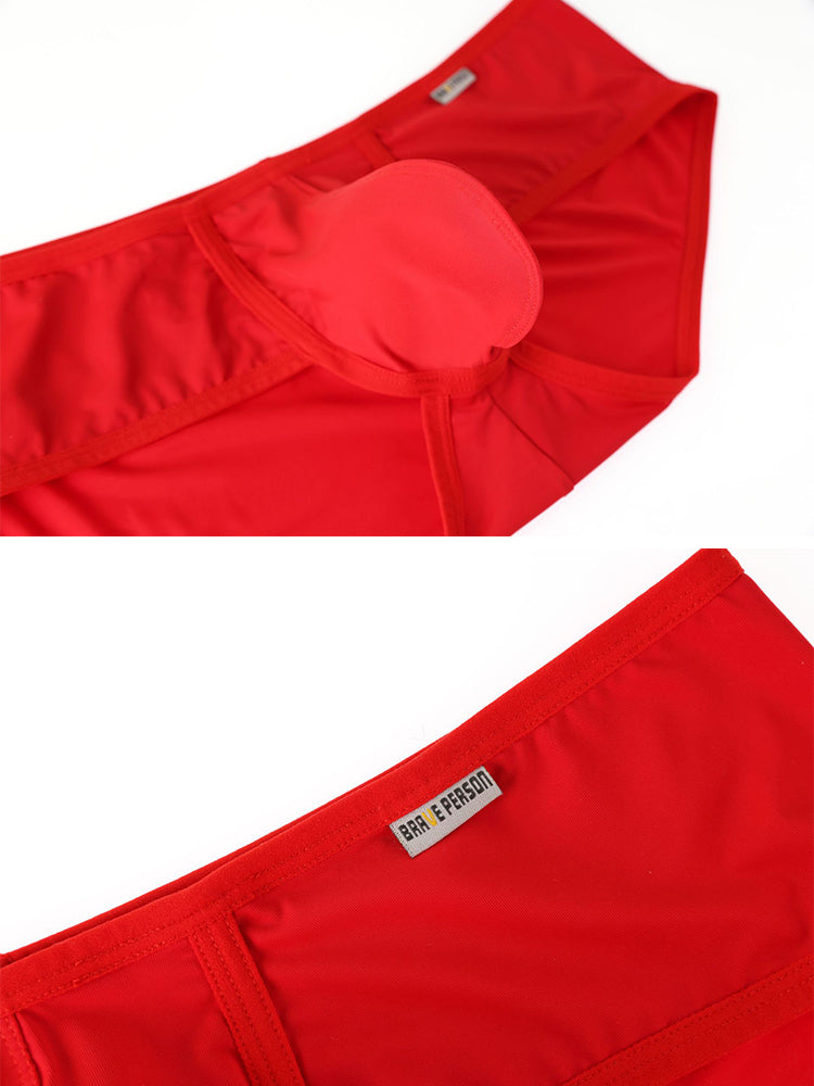 2 Pack Men's 3D Pouch Low-Rise Slim-Fit Trunks