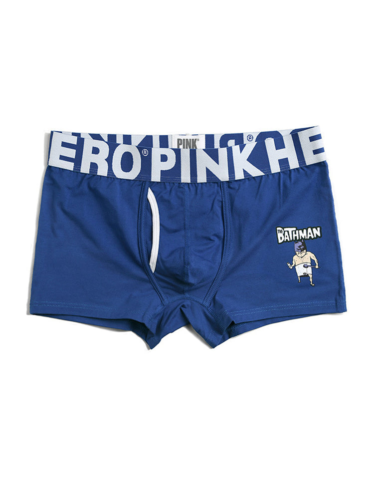 Cartoon Print Soft Cotton Trunks with Fly