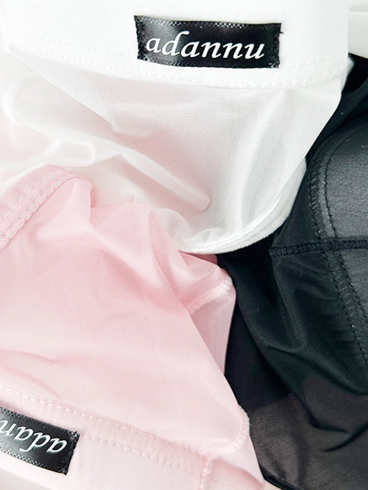 2 Pack Men's Nylon Ultra-Thin Breathable Semi-Transparent Sexy Briefs