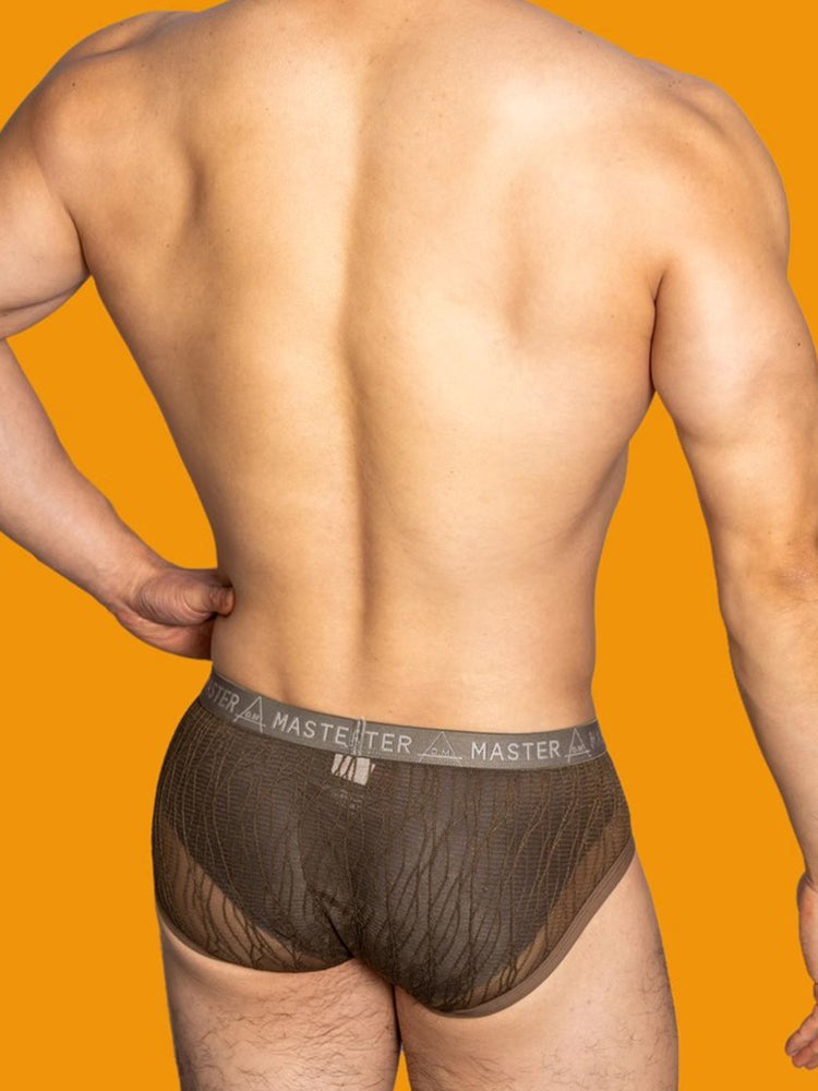 2 Pack Men's Low-Rise Sexy Lace U-Pouch Briefs